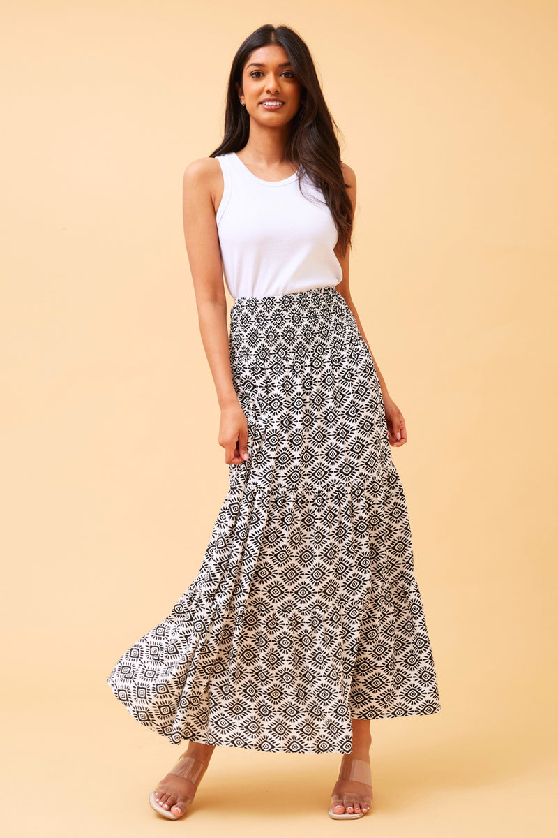 Peggy Geometric print Maxi Skirt