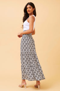 Peggy Geometric print Maxi Skirt