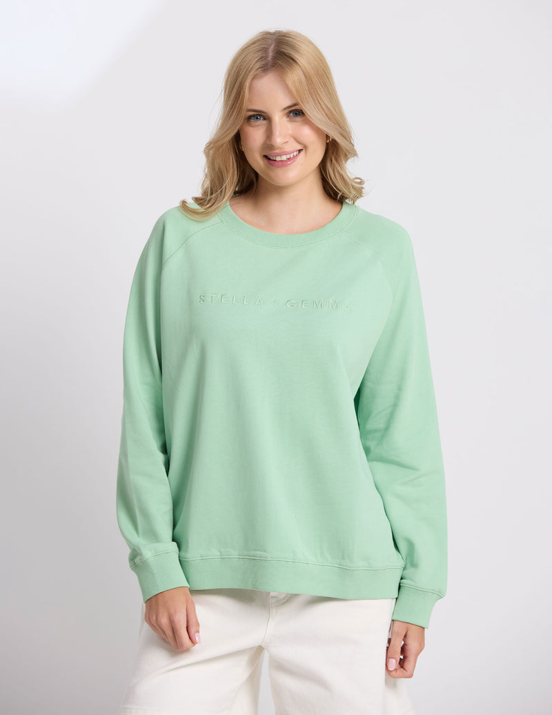 Stella + Gemma Classic Sweater Embroidered logo Green