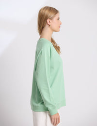 Stella + Gemma Classic Sweater Embroidered logo Green