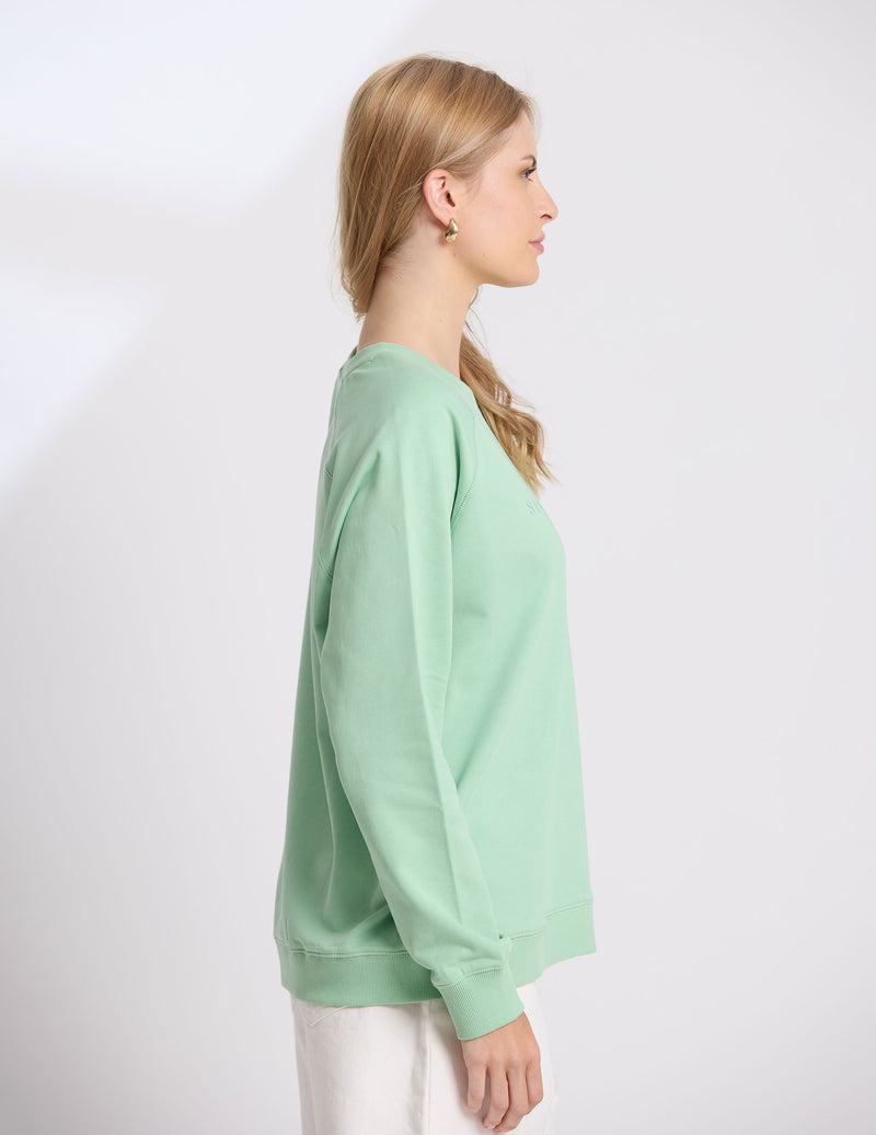 Stella + Gemma Classic Sweater Embroidered logo Green