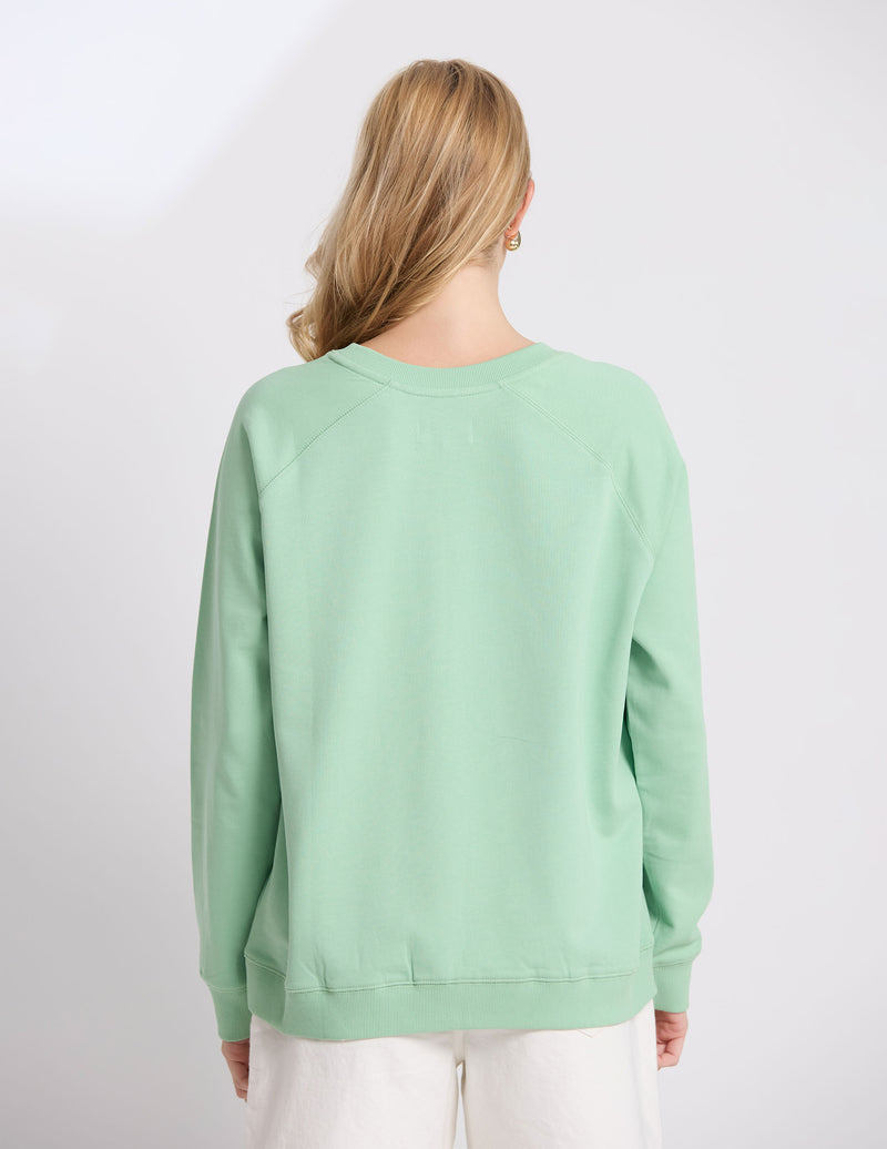 Stella + Gemma Classic Sweater Embroidered logo Green