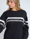 Stella + Gemma Sweat Stripe – Black with Leopard White Stripe