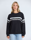 Stella + Gemma Sweat Stripe – Black with Leopard White Stripe