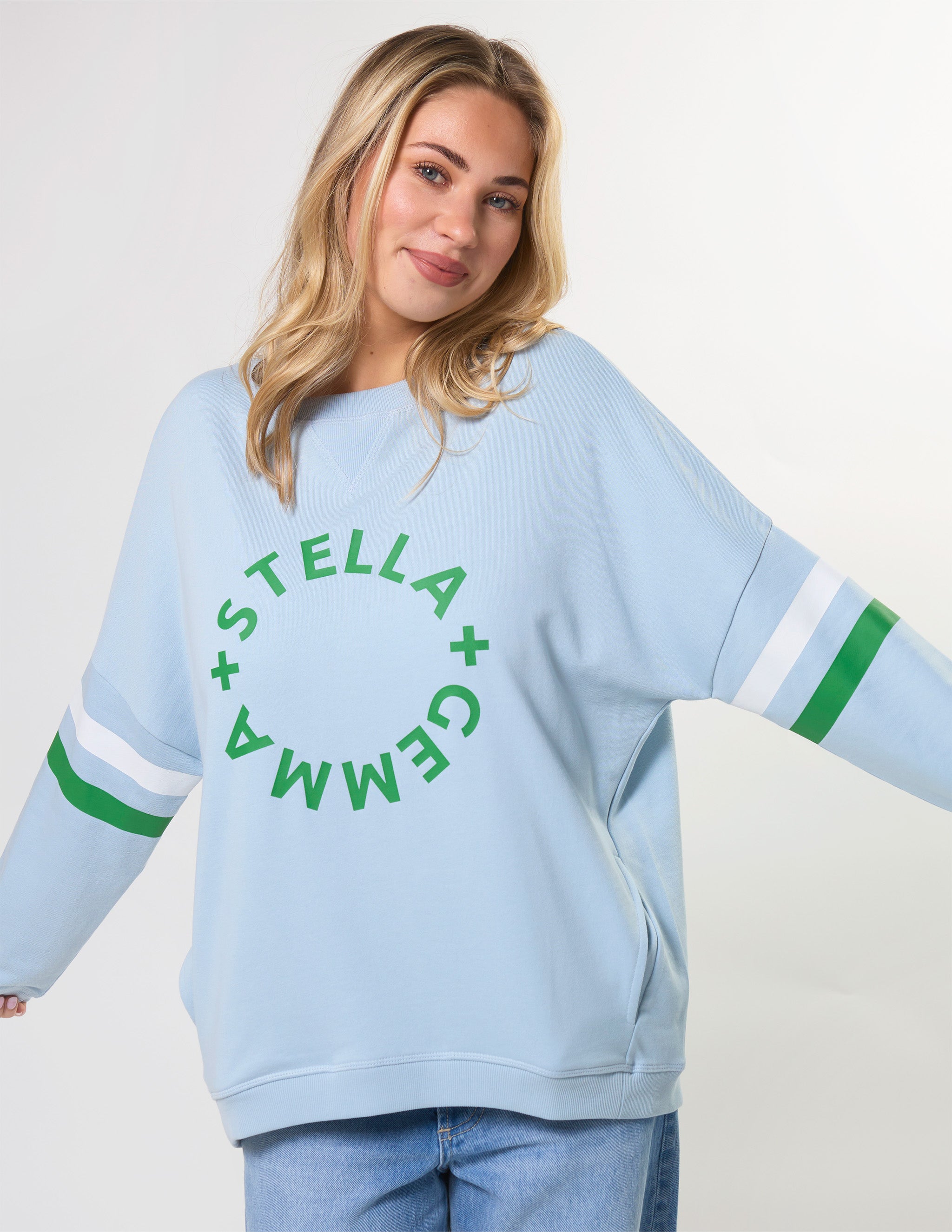 Stella + Gemma Newport Pocket Sweat Sky Blue