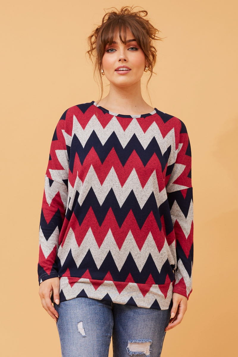 Mae Chevron print Top