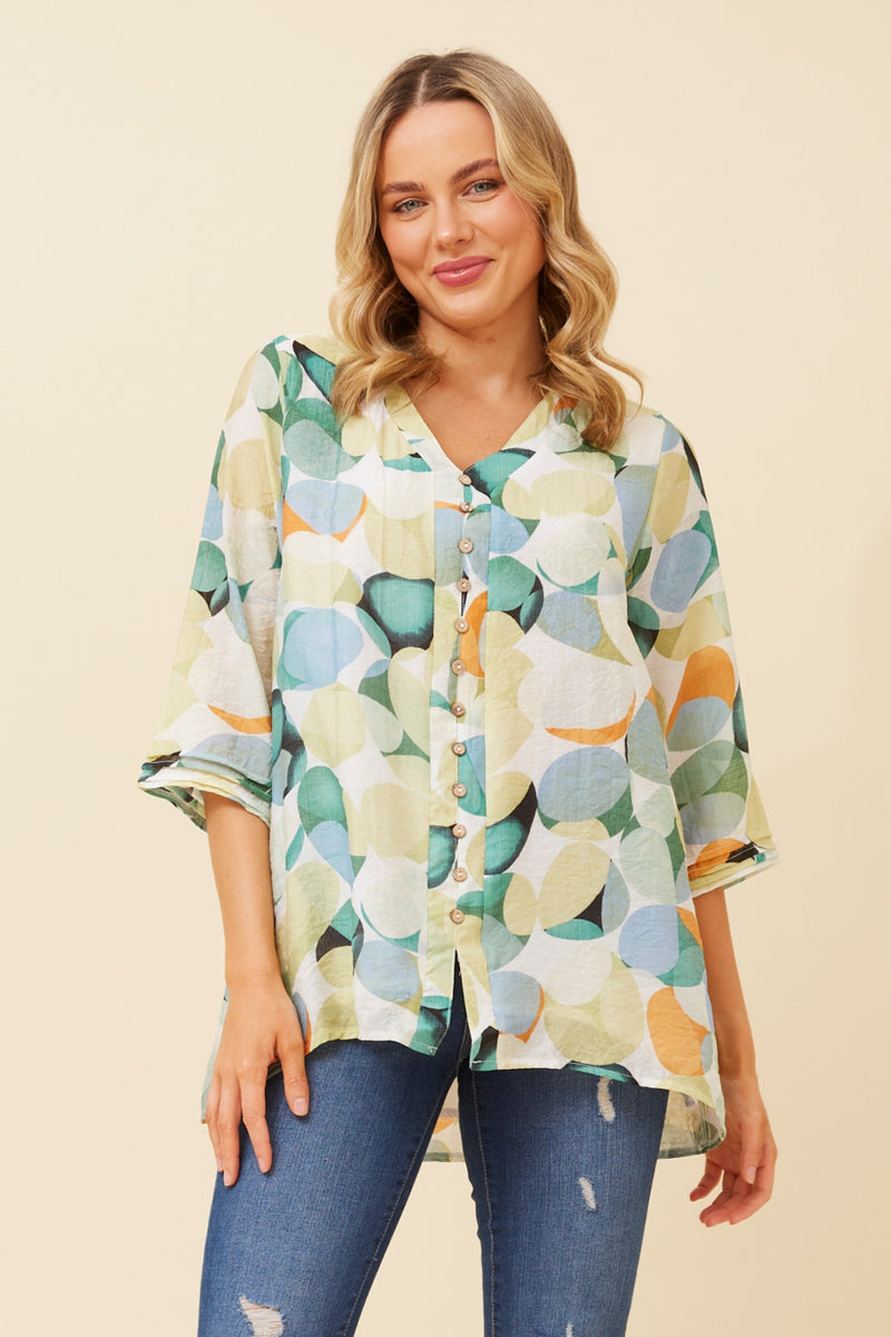 Regina Abstract Print Top