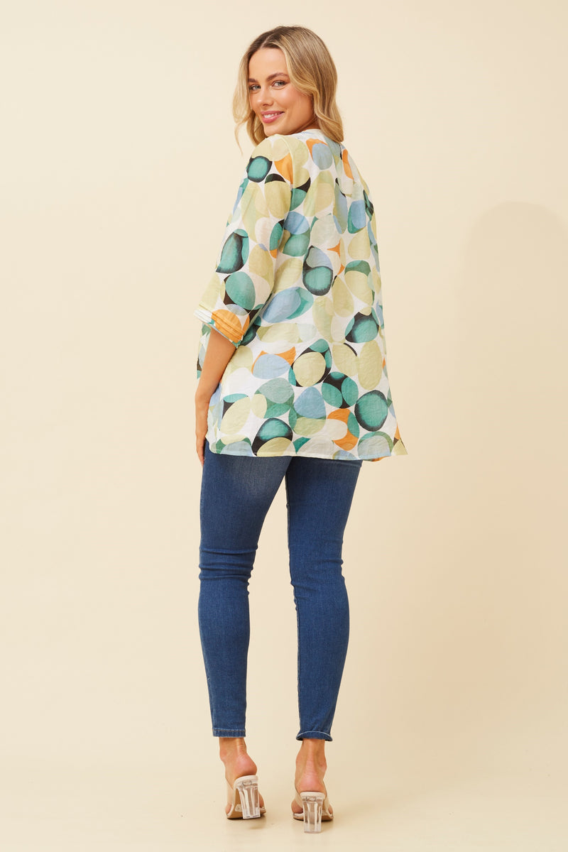 Regina Abstract Print Top