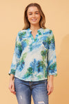 Kaz Leaf Print Top