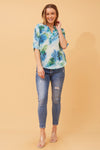 Kaz Leaf Print Top