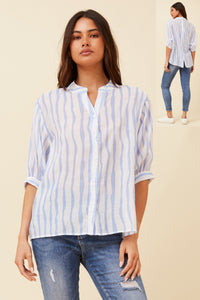 Bridget Button Shirt  Stripes