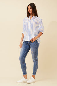 Bridget Button Shirt  Stripes