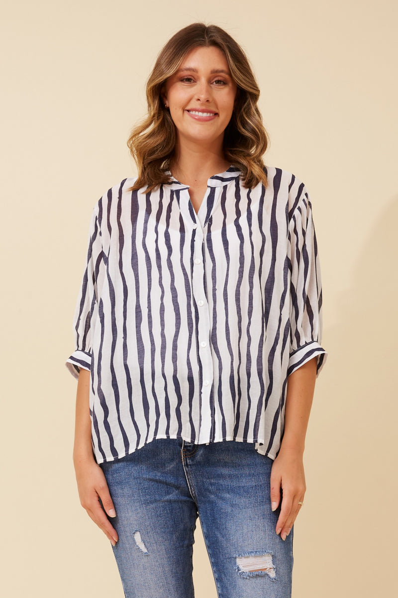 Bridget Button Shirt  Stripes