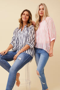 Bridget Button Shirt  Stripes