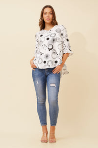 Traci Abstract Print Top