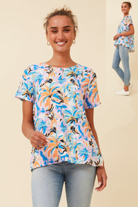 Asha Tropical Print Top