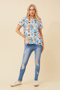 Asha Tropical Print Top