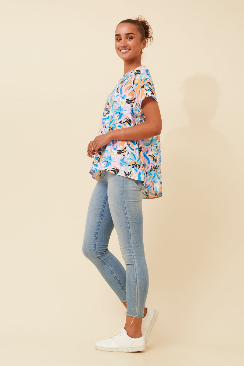 Asha Tropical Print Top