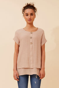Regina Button Detail Top