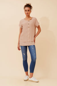 Regina Button Detail Top