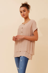 Regina Button Detail Top