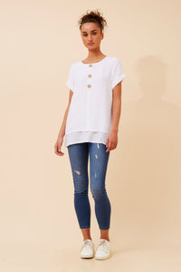 Regina Button Detail Top
