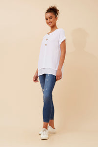 Regina Button Detail Top