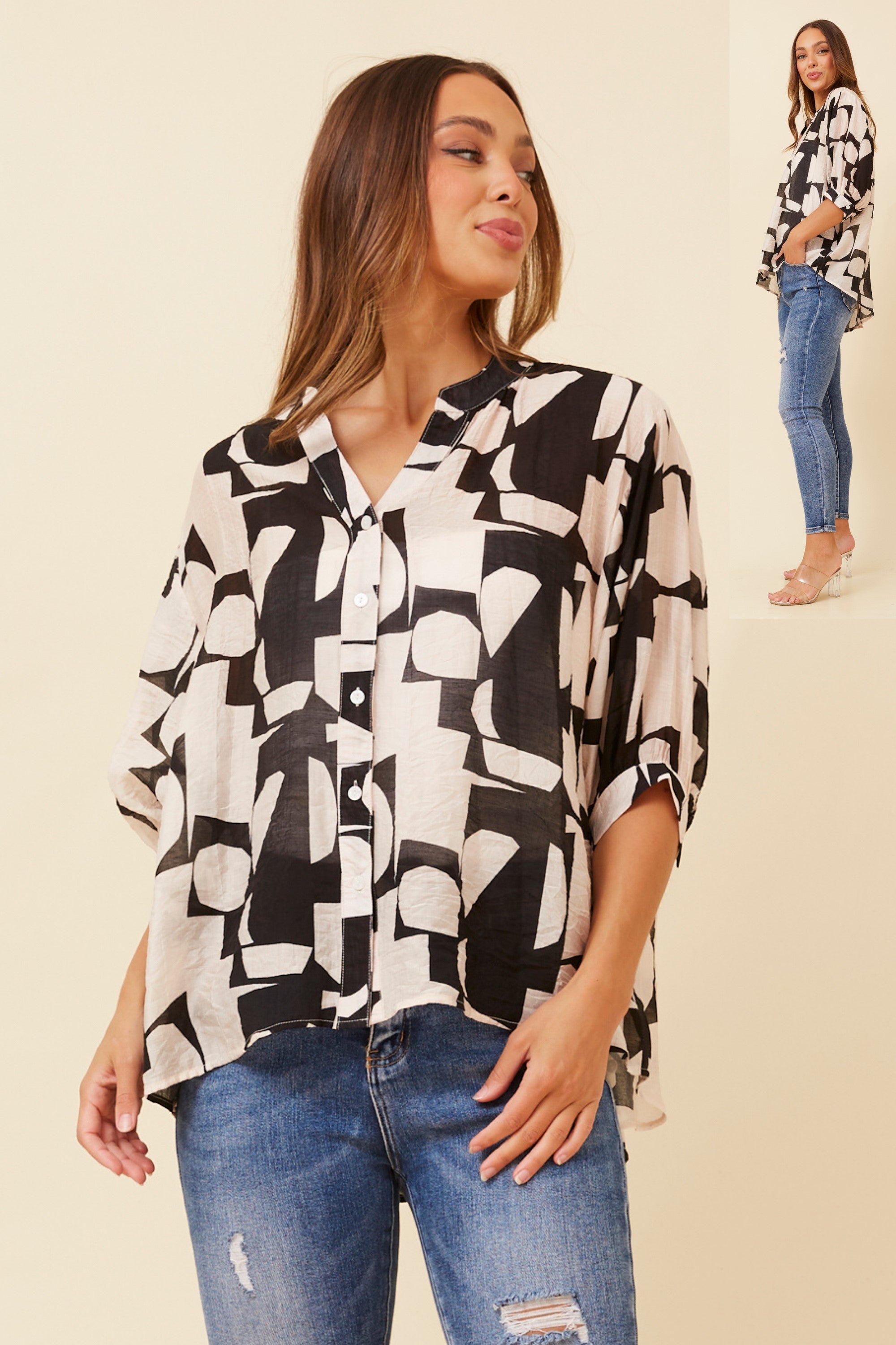 Bridget Button shirt Abstract