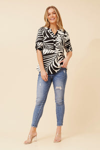 Kaz Leaf Print Top