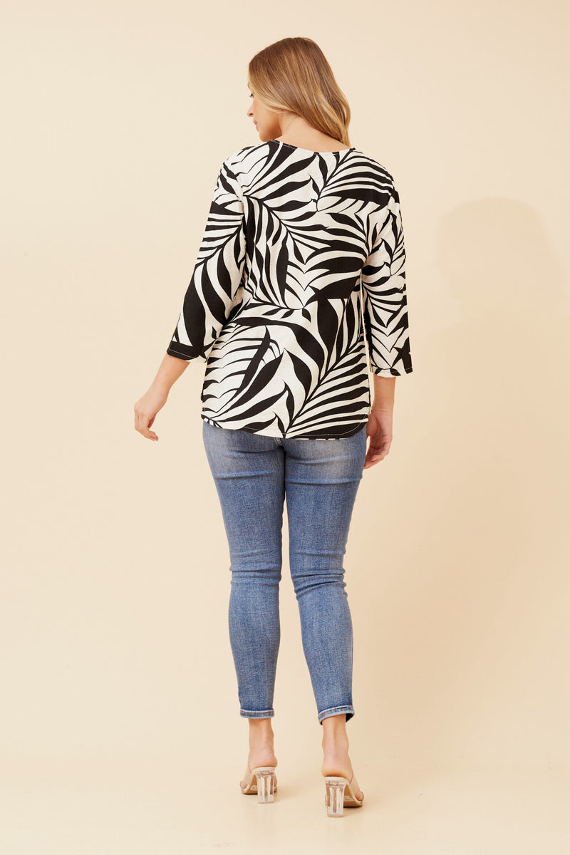 Kaz Leaf Print Top