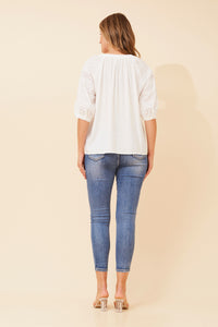 Drew Broderie Sleeve Blouse