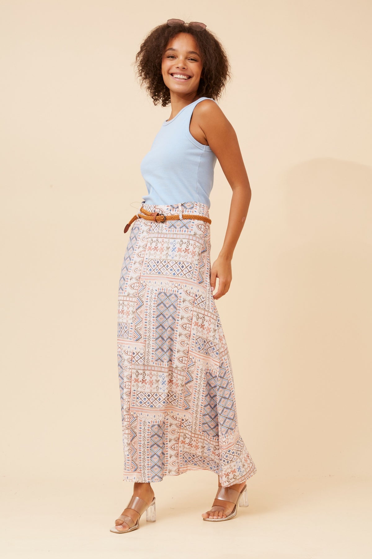 Adi Boho Print Maxi Skirt