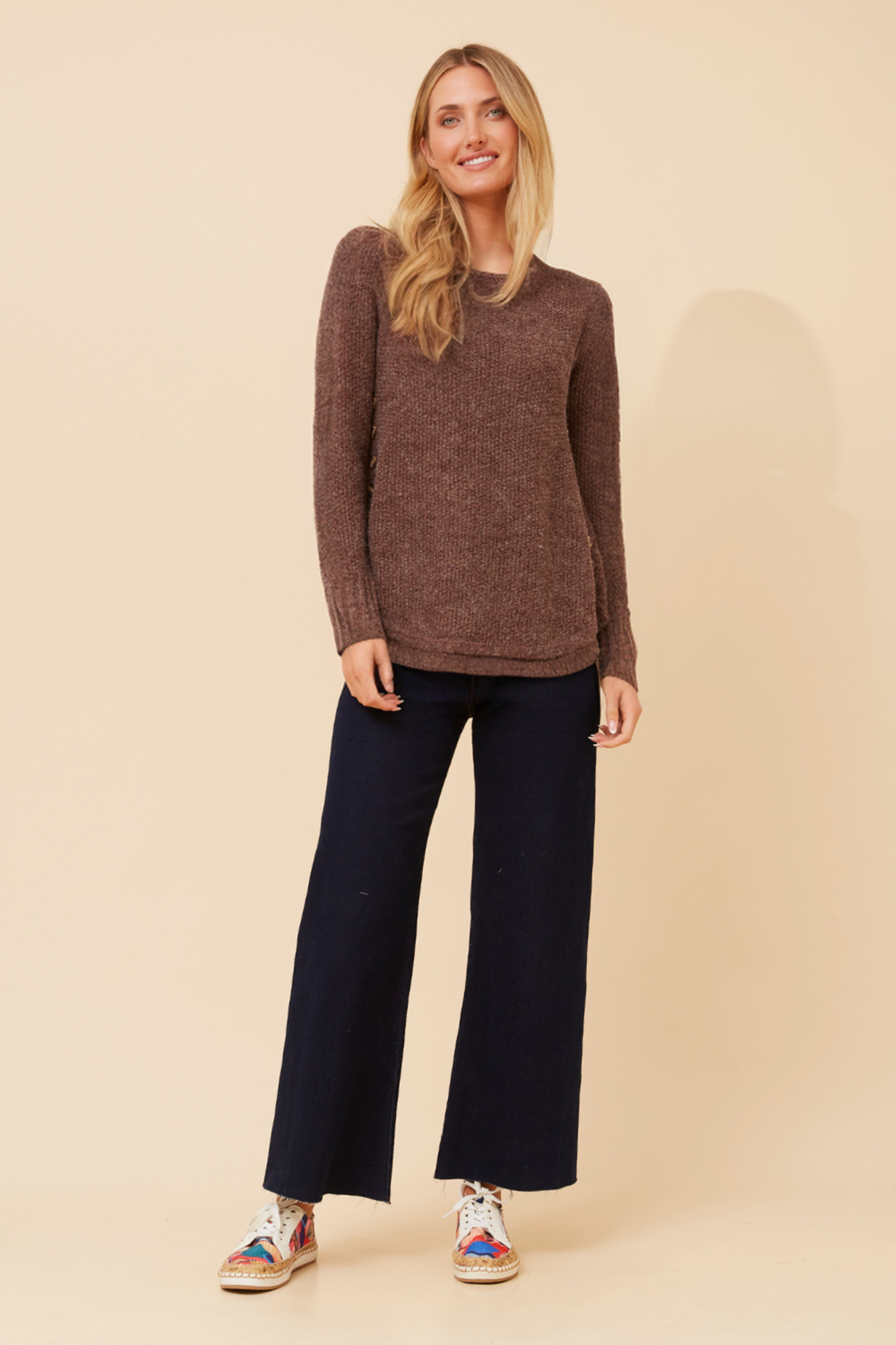 Allyn Knit Jumper Side Button Details