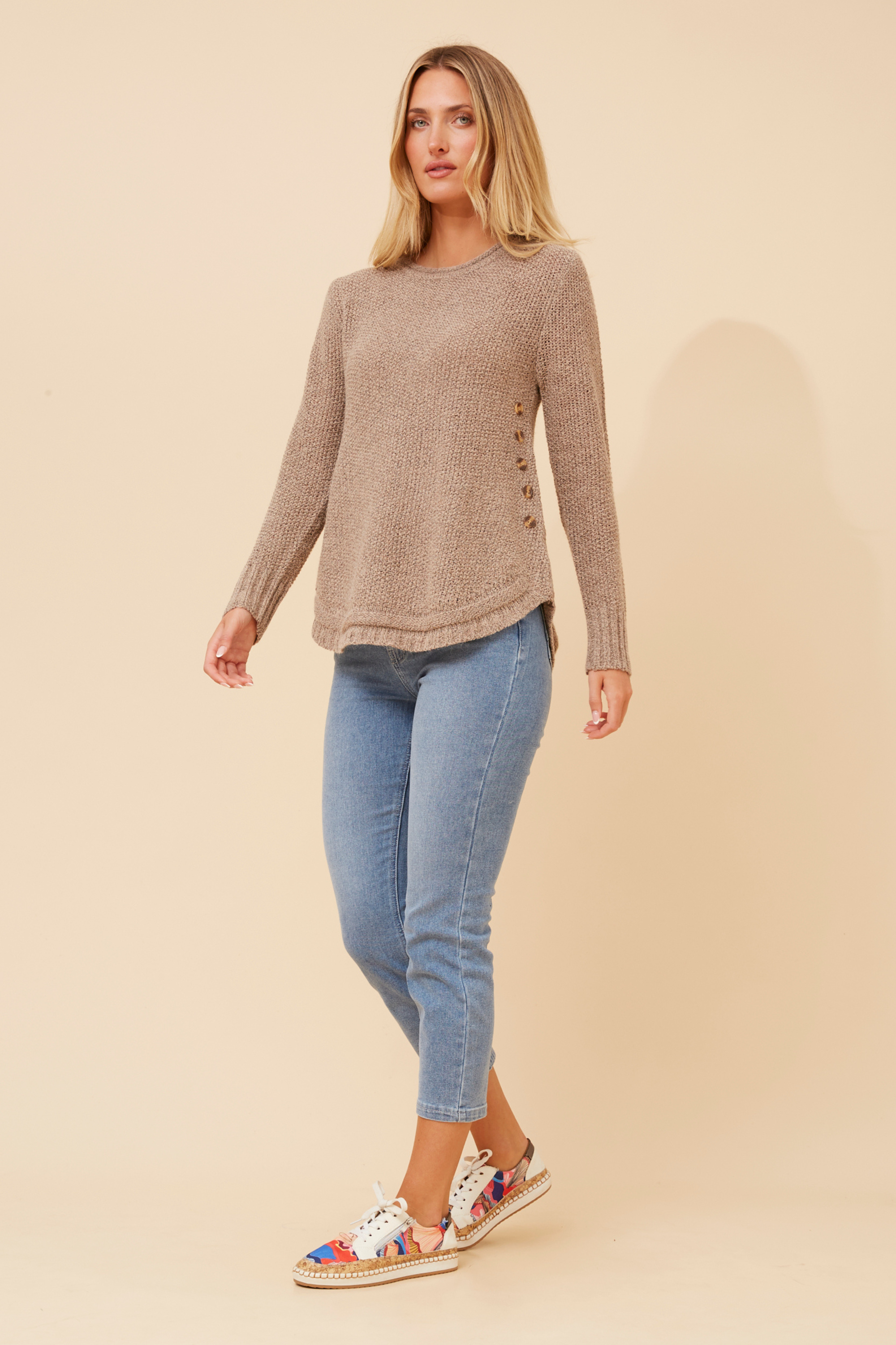 Allyn Knit Jumper Side Button Details