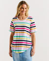 Ariana Tee Rainbow Stripe