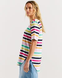 Ariana Tee Rainbow Stripe