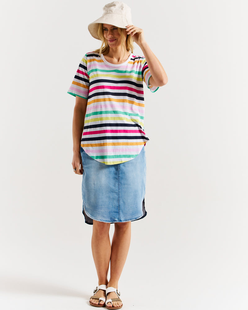 Ariana Tee Rainbow Stripe