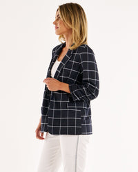 Check Jersey Blazer - Navy Check