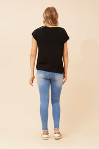 Cora Short Sleeve Knit Top