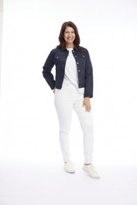 Cafe Latte Cropped Denim Jacket