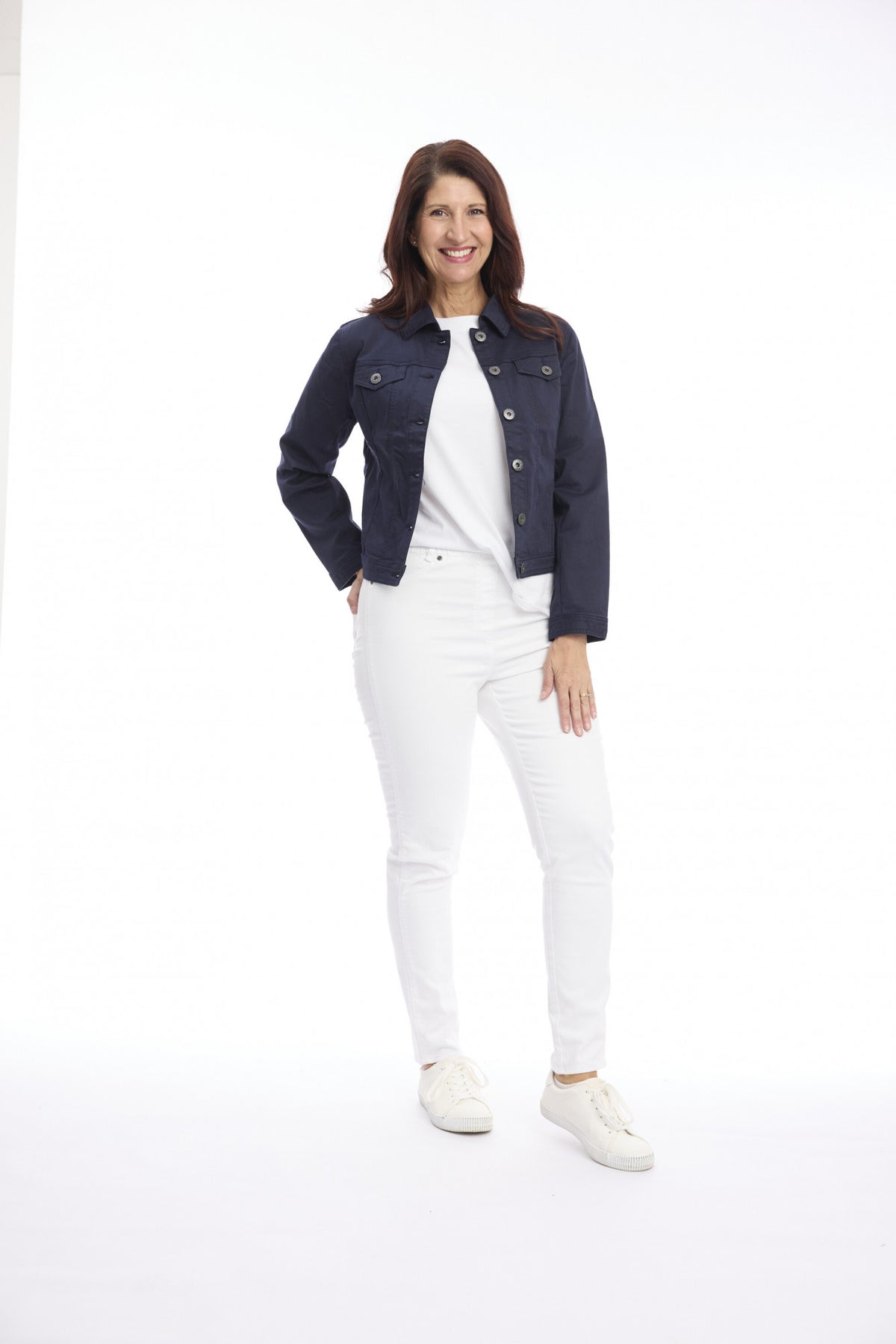 Cafe Latte Cropped Denim Jacket