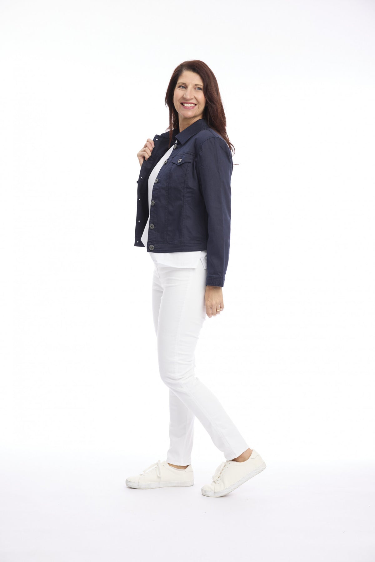 Cafe Latte Cropped Denim Jacket
