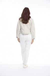 Cafe Latte Cropped Denim Jacket
