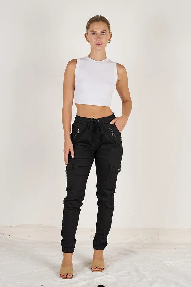 Jamie cargo joggers black