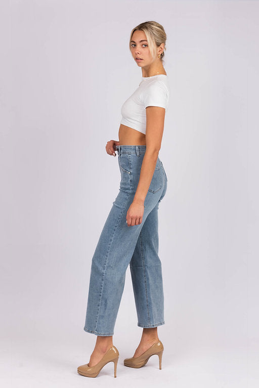 Shayne Flare Wide Leg Jean - Blue Wash