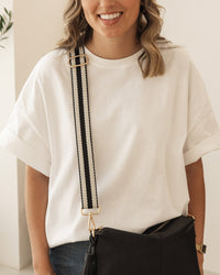 Daisy  Stripe Crossbody Bag