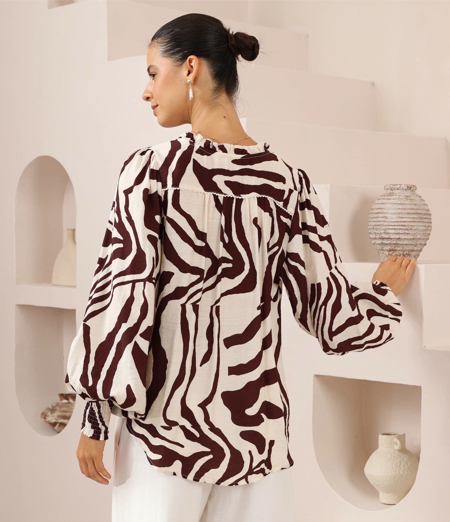 Eris Blouse-Zebra-inspired print