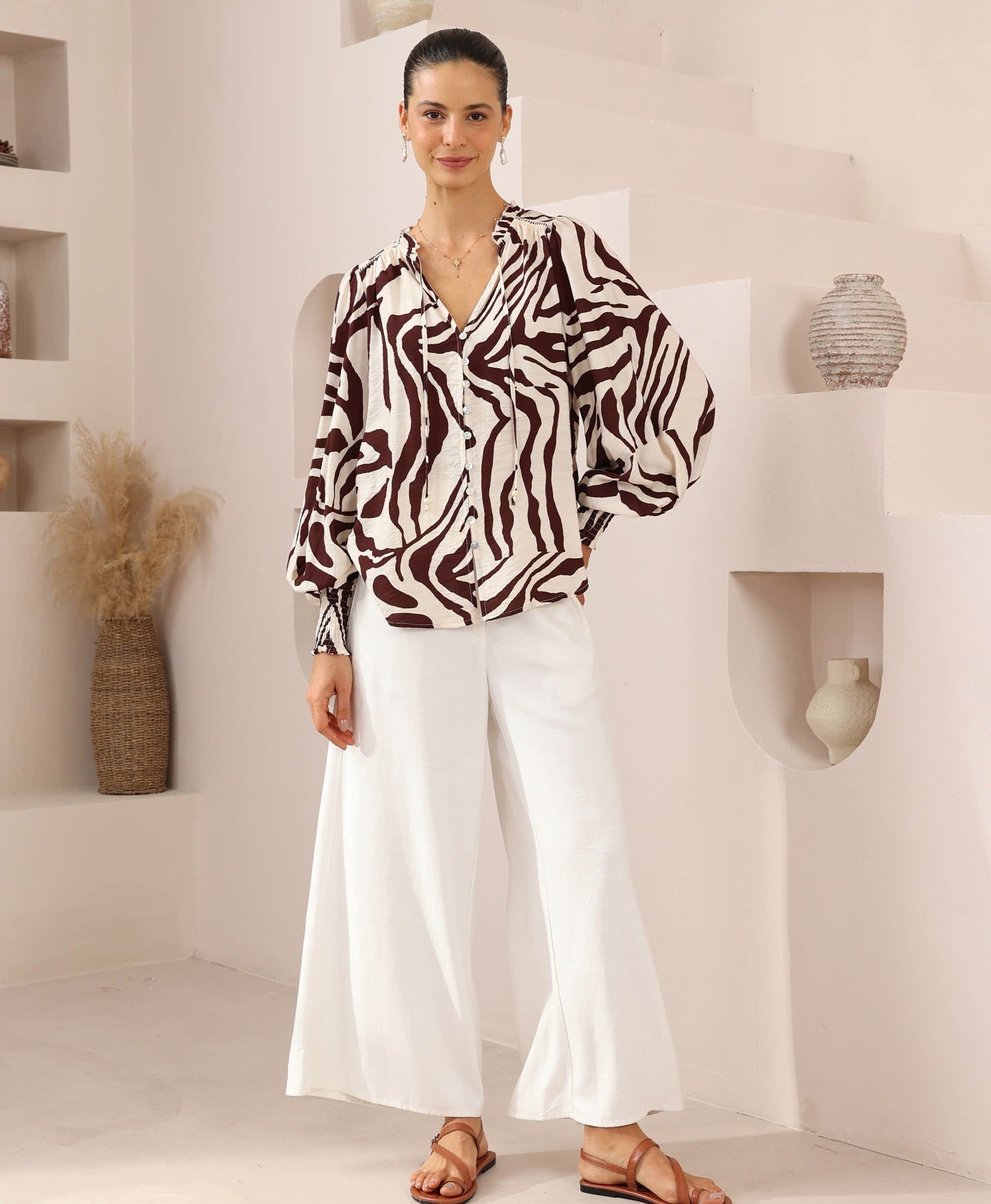 Eris Blouse-Zebra-inspired print