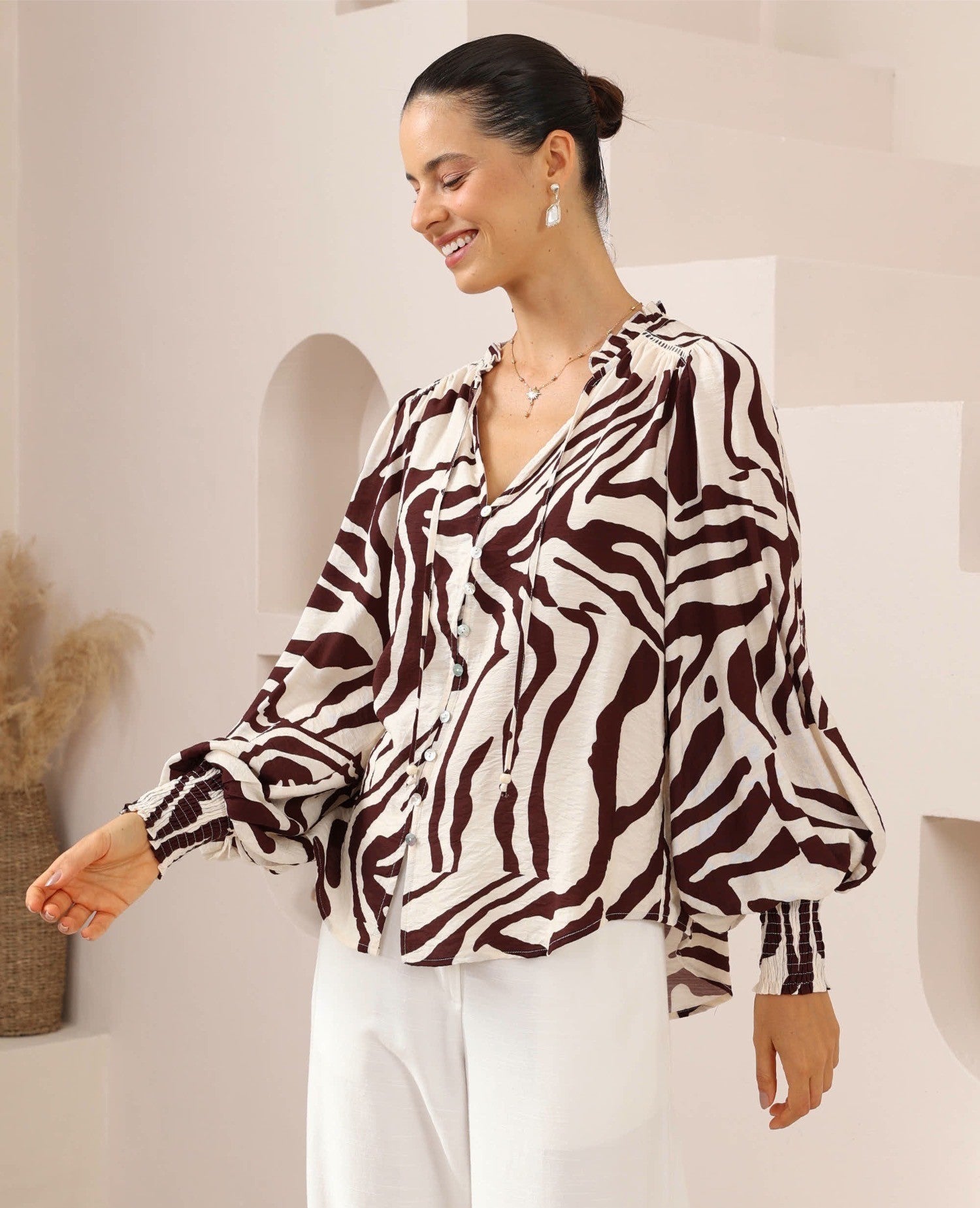 Eris Blouse-Zebra-inspired print
