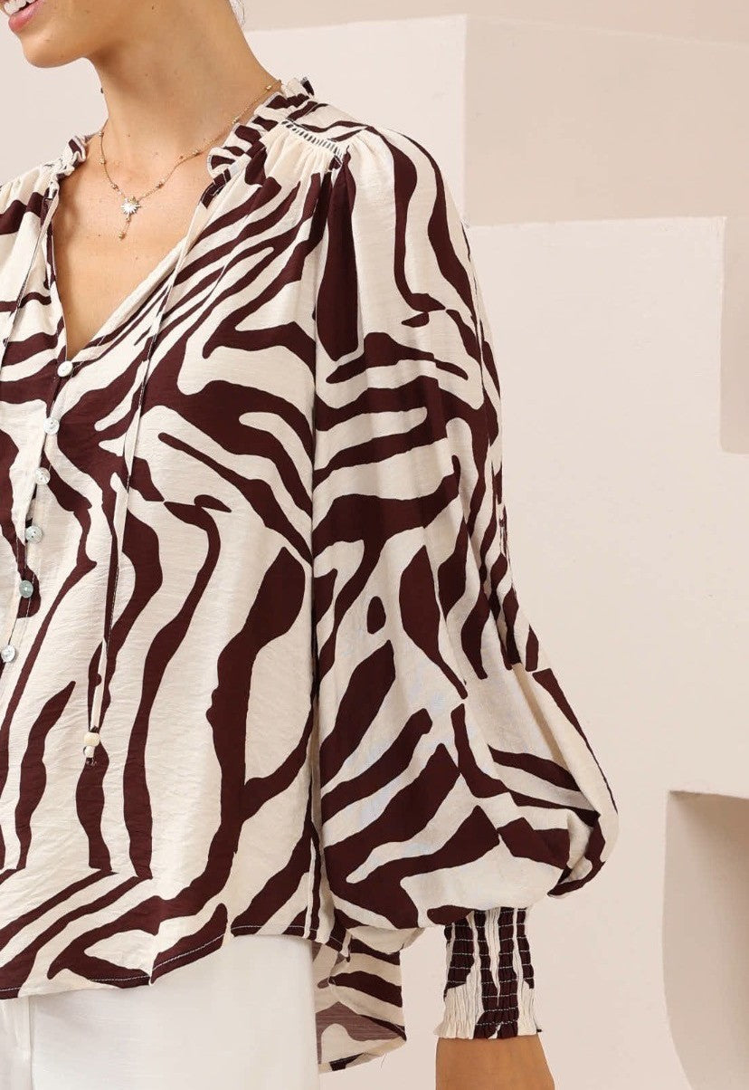 Eris Blouse-Zebra-inspired print